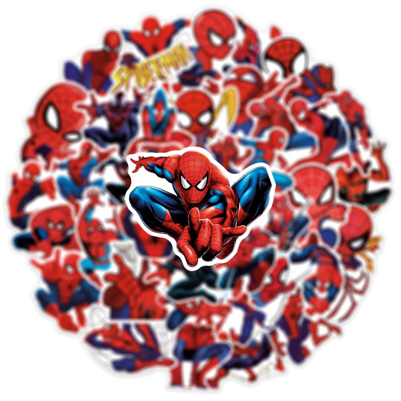 YONGAI 50Pcs Spiderman Sticker for Kids, Cool Superhero Cartoon Waterproof Vinyl Decal for Teen Girl Water Bottle Skateboard Notebook Phone Guitar Bike (Spider) - Image 3